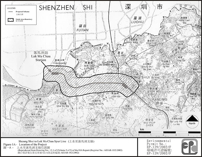 Figure 1A - Sheung Shui to Lok Ma Chau Spur line Location of Project