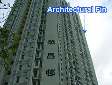 photo of architectural fin layout