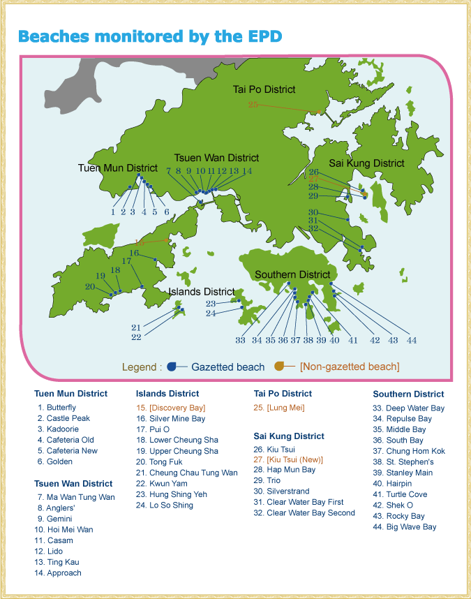 Image of Location of beaches in Hong Kong