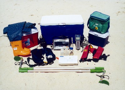 Equipment and accessories for each water sampling
