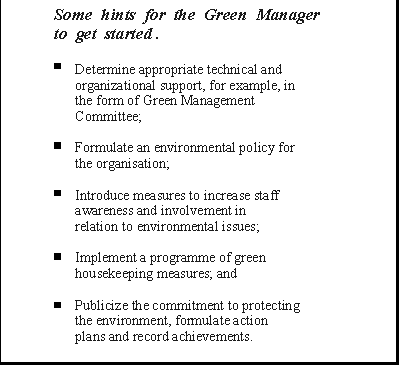 Image of Some hints for the Green Manager to get started.