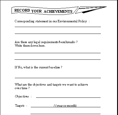 Chart of Record your achievements