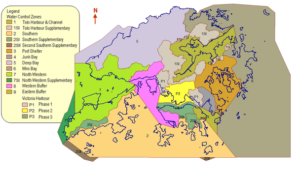 Map - Water Control Zones in Hong Kong