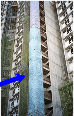 Total enclosure of debris chute and skip hoist had effectively prevented the emission of dust during the transportation of dusty material. 