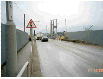Hoarding erected along site boundary