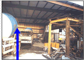 Acoustic shield for concrete pouring area