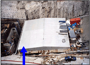 Acoustic shield for the lower platform