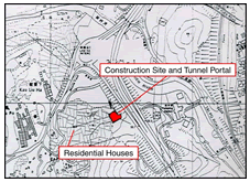 Lam Kam Tunnel Portal Site for Aquaduct Construction between Tai Po and Butterfly Valley map