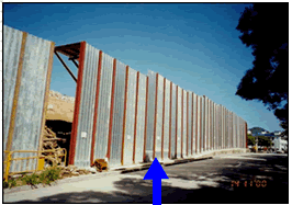 Noise barriers erected at the site boundary