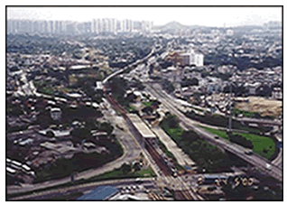 Temporary Enclosure for the Light Rail Reserve at Tuen Mun Bird's-eye View