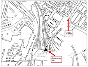 Map of road repair work at the junction of Cheong Wan Road and the podium of KCR Hung Hom Station