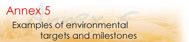 Annex 5 Examples of environmental targets and milestones