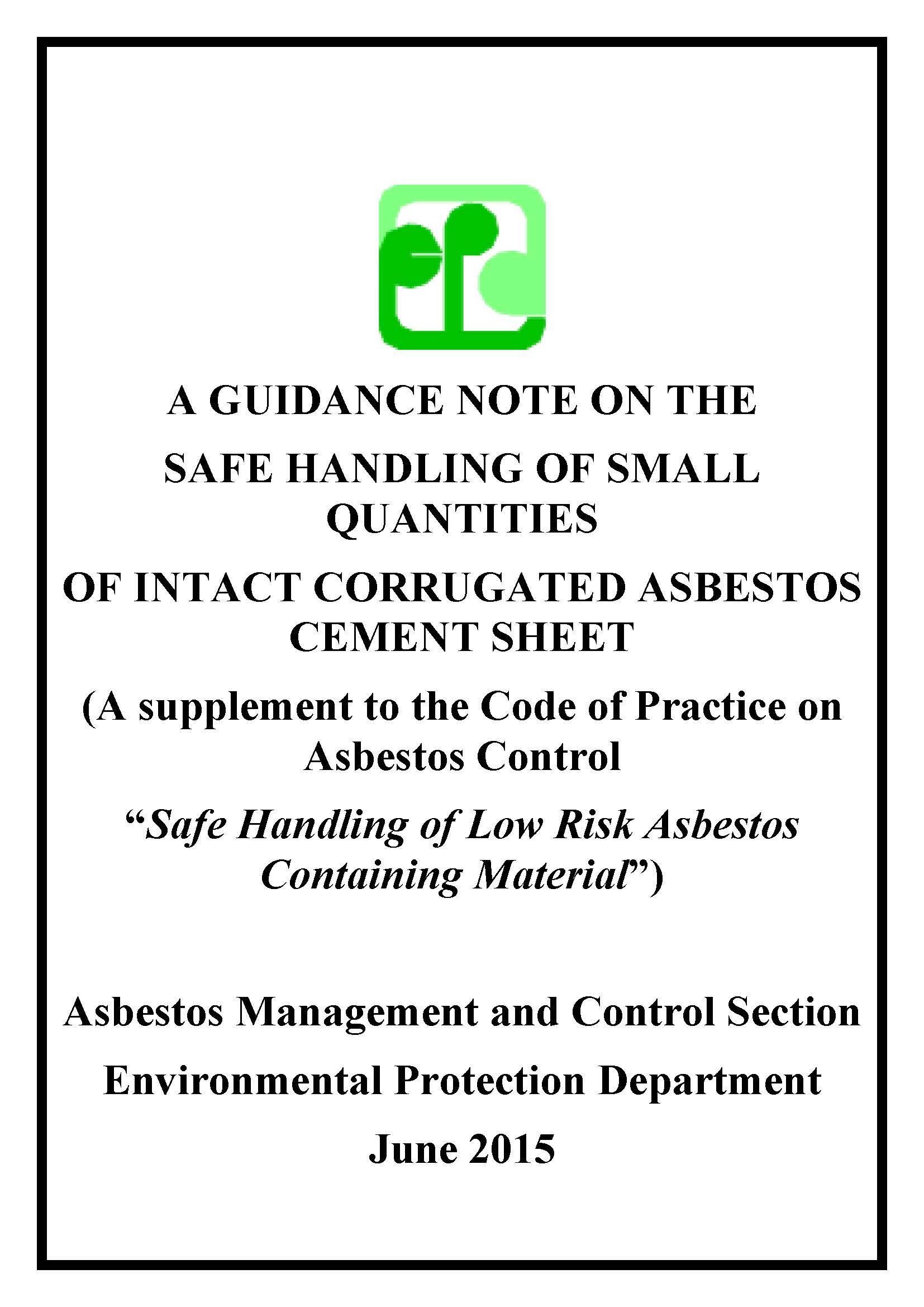 Asbestos Control Environmental Protection Department