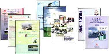 Part of annual environmental performance report cover from the Government bureaux and departments