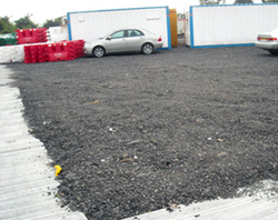 Open area paved with bitumen