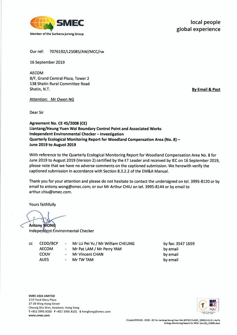 02_190913-01-O-L Verify  Ecology Monitoring Report for WCA  (Jun19)_L25085