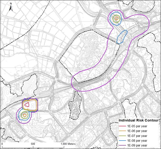 Plate 13 ‑ 3 Cumulative Individual Risk Contours