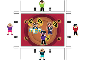 通过建筑物隔墙再经空气传递的噪音