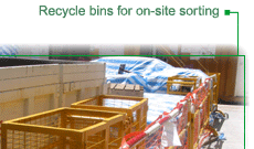 Recycle bins for on-site sorting