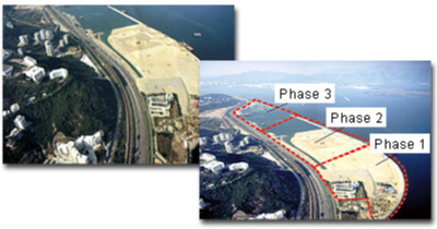 Photo of Reclamation phasing to minimise suspended sediments
