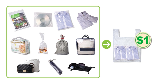 Additional plastic bags for the above items will be charged