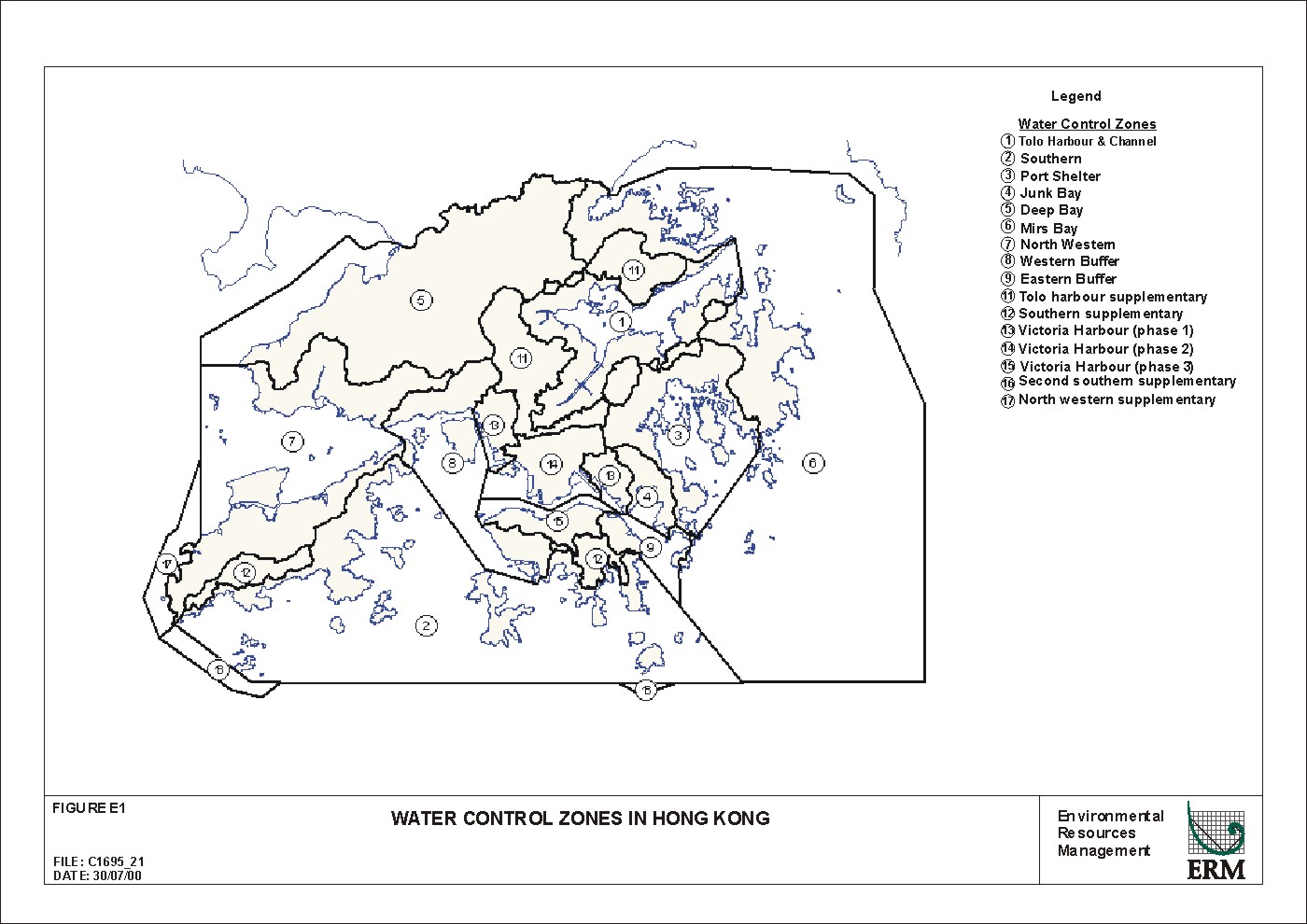 Figure E1 Water Control zones in Hong Kong