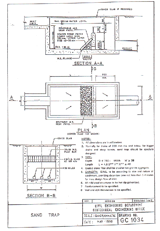 Image of Sand Trap (CED Standard Drawing No. GC 1034)