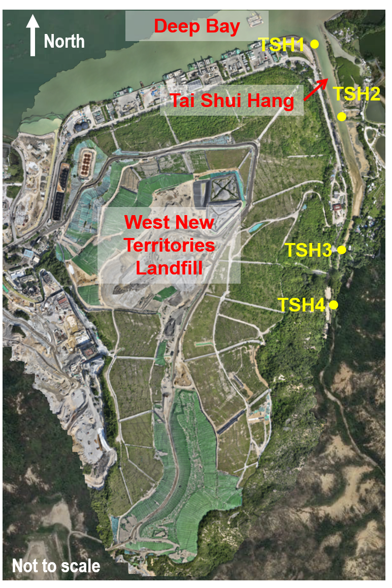 Locations of Water Quality Monitoring Points at Tai Shui Hang