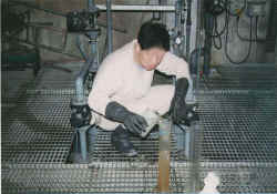 Image of The treated effluent collected at the outlet buffer tank is tested before it is discharged to public foul sewer.