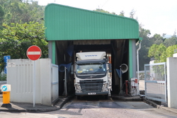 Image of Once this weighing procedure has been completed, the container truck will head for the vehicle washing system
