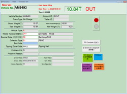 Image of The net weight of refuse is calculated by the computer automatically.