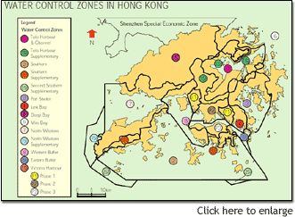Water Control zones in Hong Kong