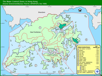 Map of The Water Control Zones in Hong Kong
