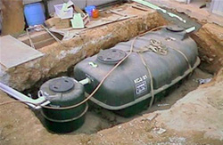 Underground septic tank for collection of domestic sewerage