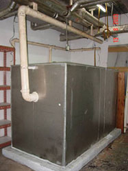 Grease trap is installed in an open and aboveground location for easy access, fault detection, clean-up and maintenance.