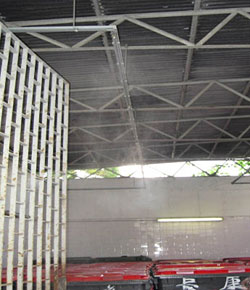 Biological agent spray to remove malodour in area, degrade organic pollutants and deter proliferation of bacteria inside refuse station.