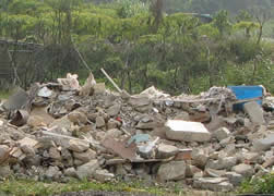 disposed construction waste