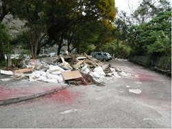 Frequent fly-tipping of waste at the car park