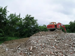 Removal of land filling materials commenced on 4 June 2008.