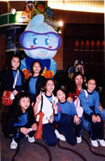 "Recycling Kid","Clean Air Captain" and "Clean Water Captain" welcomed students to join EPF 2002