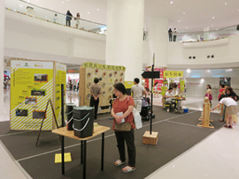 The booth showed all the up-cycling material exhibition items