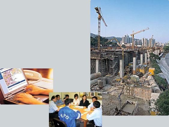 （ 左 图 ） 公 众 可 上 网 查 阅 指 定 噪 音 管 制 范 围 及 噪 音 许 可 证 的 资 料 。  （ 中 图 ） 环 保 署 与 业 界 携 手 缔 造 宁 静 舒 适 的 环 境 。  （ 右 图 ） 我 们 与 建 造 业 建 立 伙 伴 关 系 ， 可 令 业 界 透 彻 了 解 高 噪 音 建 造 工 程 所 应 遵 守 法 例 规 定 的 噪 音 控 制 和 消 减 措 施 。