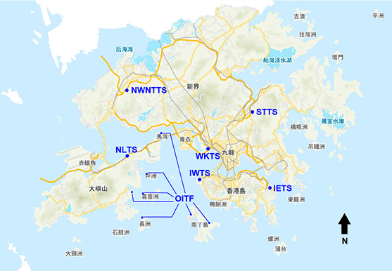 现有废物转运站的位置图