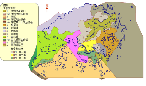 地图 - 香港水质管制区