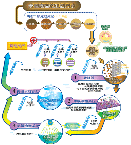 石湖墟再造水設施處理流程
