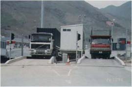 車輛離開前在磅橋秤重