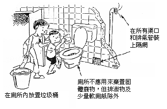 在廁所內放置垃圾桶圖片