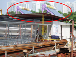 太陽能發熱器製熱水作沐浴用